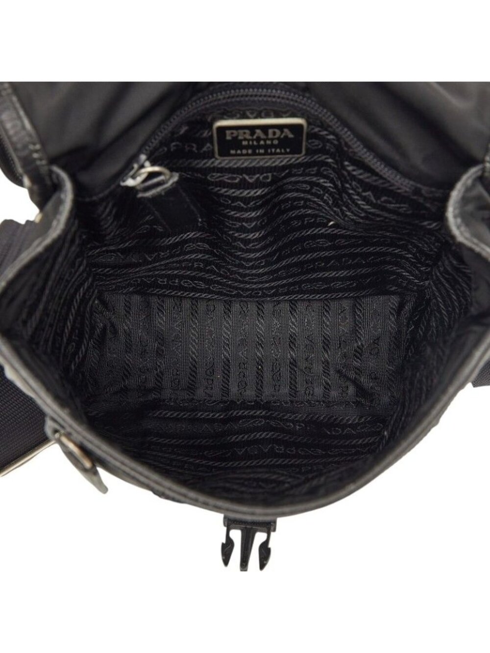 Prada Crossbody Shoulder Bag Black Nylon - Picture 9 of 10